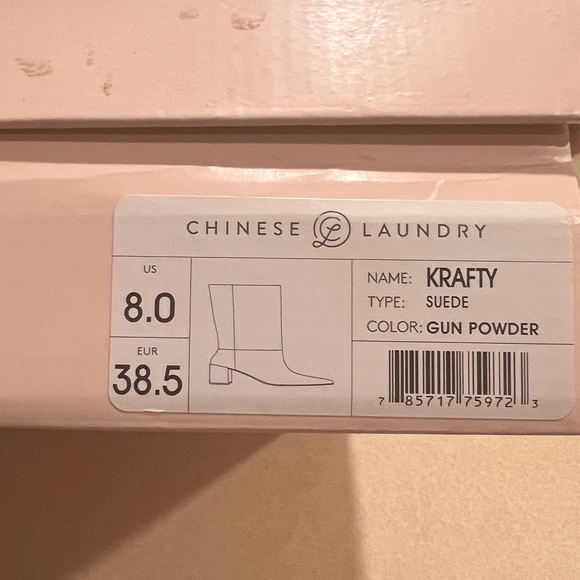 Chinese Laundry, Gun Powder Grey Suede knee high boots - Picture 5 of 5